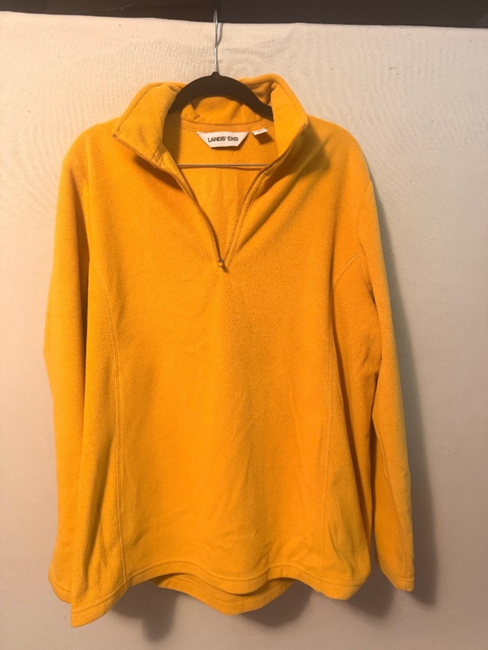 Like New - XL Land's End Women's Anyweather Fleece Quarter Zip Pullover - Yellow